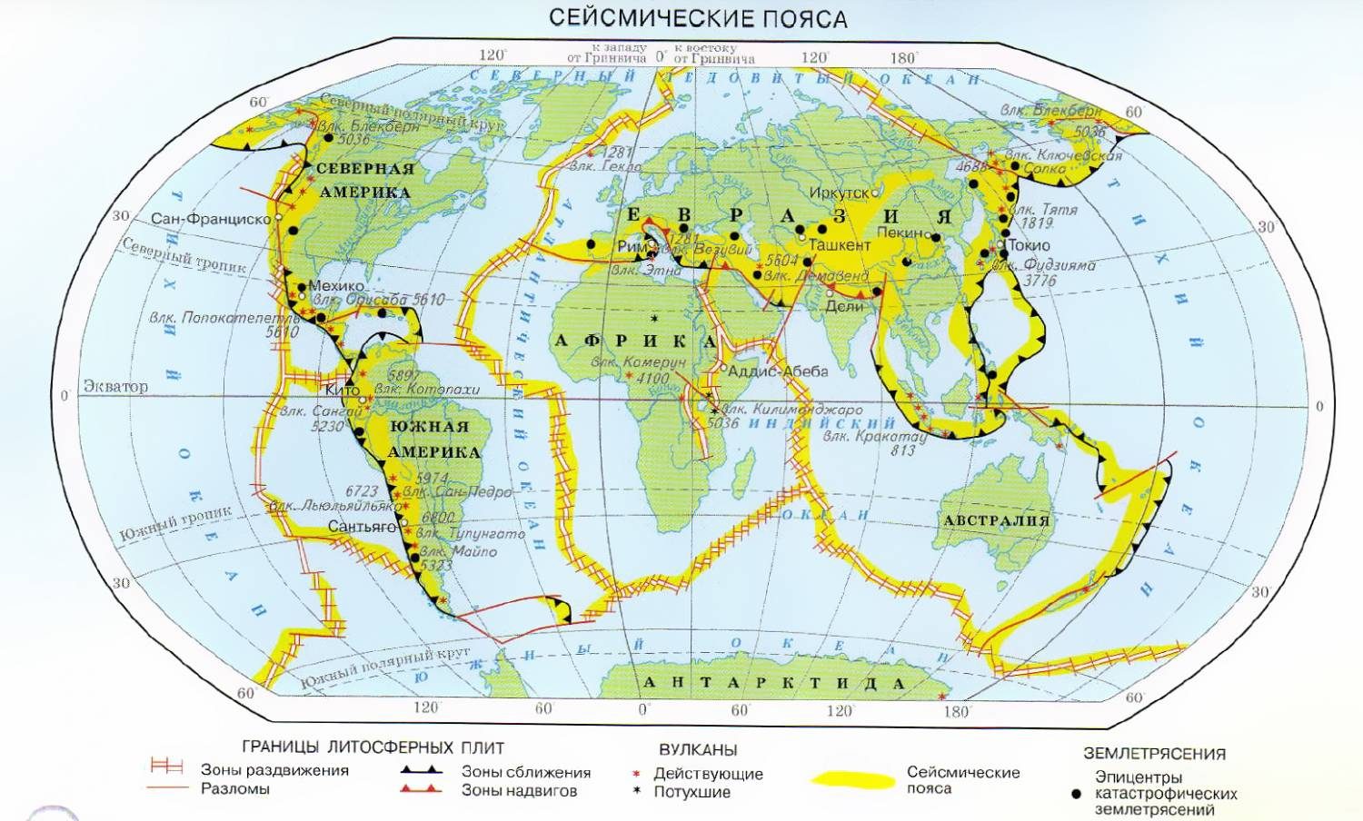 Границы литосферных плит и сейсмические пояса